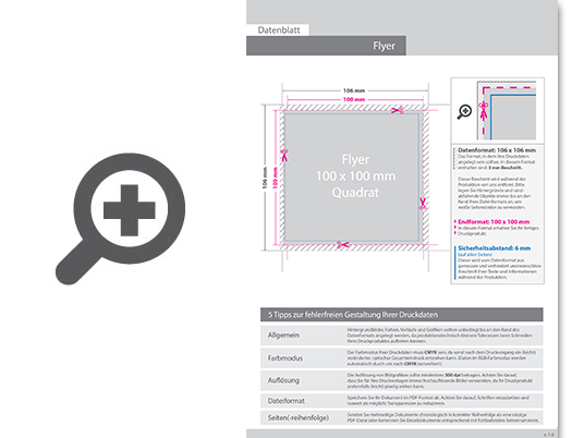 Product Bild flyer_quadrat_10_0_cm_x_10_0_cm__einseitig_bedruckt_inkl__schutzlack_mit_antimikrobieller_wirkung