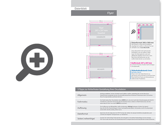 Product Bild flyer_quadrat_29_7_cm_x_29_7_cm__beidseitig_bedruckt_inkl__schutzlack_mit_antimikrobieller_wirkung