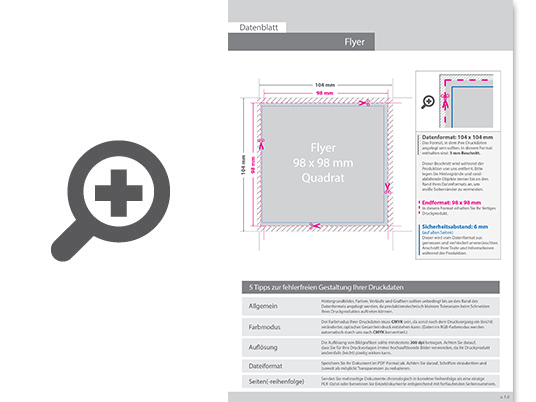 Product Bild flyer_quadrat_9_8_cm_x_9_8_cm__einseitig_bedruckt_inkl__schutzlack_mit_antimikrobieller_wirkung